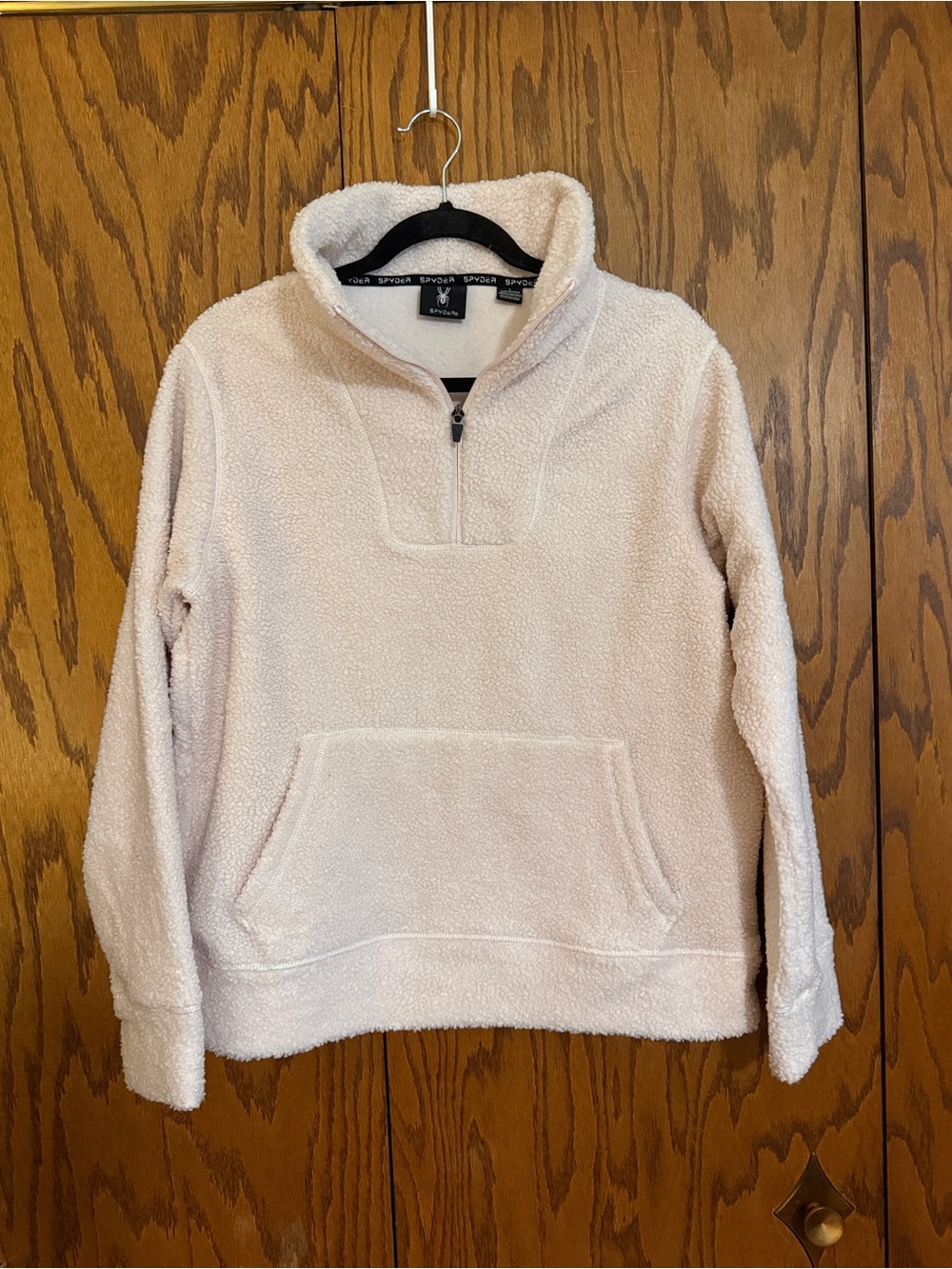NWT Spyder Sherpa Fleece Quarter Zip Pullover  Pink Large Cozy